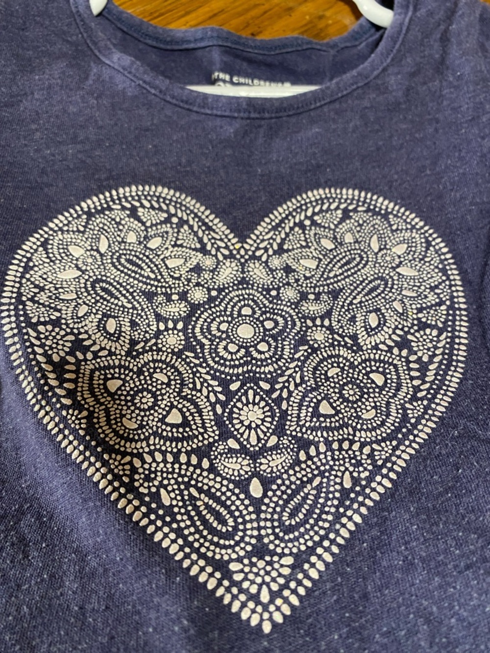 The Children's Place dress  Navy Blue Paisley Heart Fit-and-Flare Dress - Picture 3 of 7